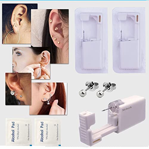 Anockm 2pack kit de piercing self Earing, sonda de piercing de orelha de segurança descartável Ferramenta de kit de
