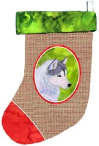 Tesouros de Caroline Siberian Husky Christmas Stocking, 11 x 18, multicolor