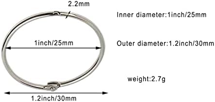 Anéis de ligante solto de 1 polegada, anéis de fichário de aço de níquel, anéis de livros de escritório, anéis de livros