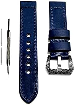 Nickston Blue escovado cinta de couro genuíno compatível com Garmin Vivomove HR, Vivomove Luxe e Vivomove Style Smartwatches