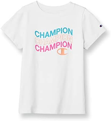 T-shirt Champion Girls, camiseta infantil para meninas, camiseta de algodão, vários gráficos
