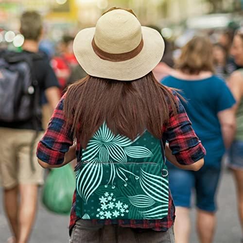 Mochila de laptop VBFOFBV, mochila elegante de mochila de mochila casual bolsa de ombro para homens, Moderno Abstract Green Flower Floral