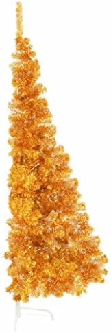 Vidaxl Half Artificial Christmas Tree com Stand Gold 70,9 PVC