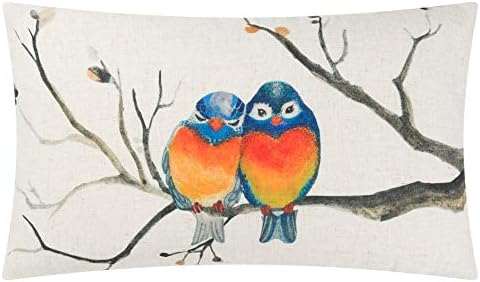 AIMEAVOLER Série de pássaros fofos Tiro com capa de travesseiro decorativo da almofada de almofada de casca de casca de casca