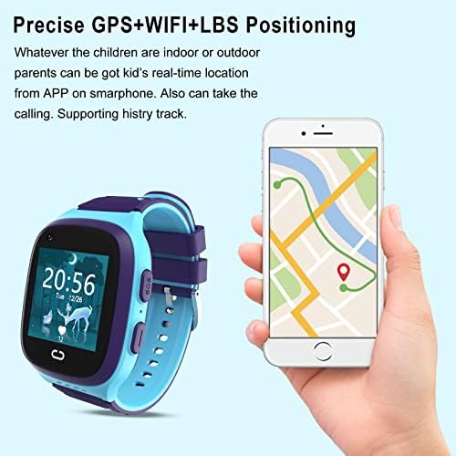 Kids GPS Tracker assistir 4G Smart Watch for Kids Boys 3-15 anos com rastreador de GPS, chamada, bate-papo por voz e vídeo, alarme,