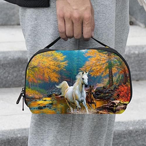 Animal Horse Landscape Bag Bolsa de zíper da bolsa Organizador cosmético para mulheres e meninas