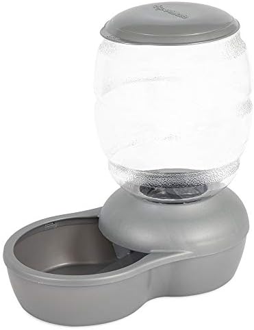 Petmate reprodunde alimentador com alimentador de gato e cão automático, 5 lb, pérola prata cinza