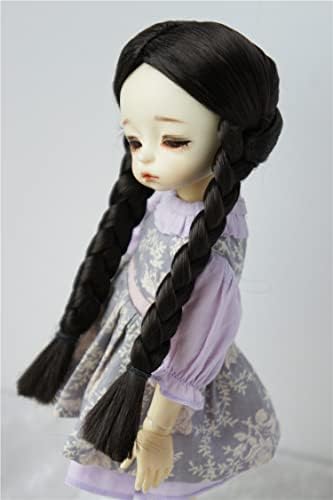 1/6 YOSD BJD WIGS JD103 6-7 polegadas de 16 a 18 cm de comprimento Twins Braid Pony Synthetic Mohair Doll Wigs