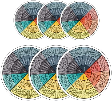 6 peças Sentimentos Wheel Vinil adesivo 6 polegadas 3,2 polegadas Decalque emoção Decalque de cor mental Decoração Escola gráfica