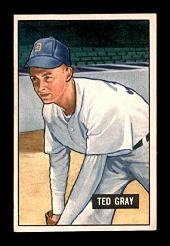 178 Ted Gray - 1951 Bowman Baseball Cards classificados NM/NM+ - Cartões de estreia cortados de beisebol