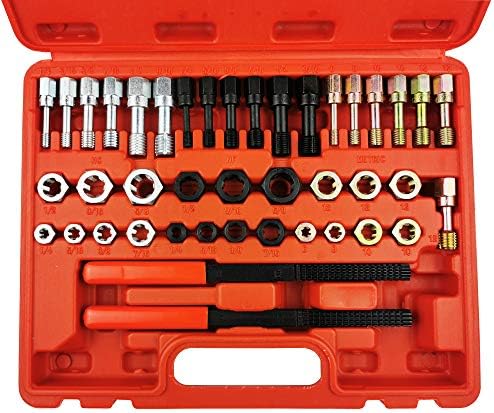 Wisepick 42pcs Rethreading Tool Set Set Rethreader Restorer Repair Tool Kit Inclui tamanhos de métrica, UNF e UNC