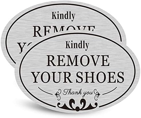 Cargen gentilmente Remova seus sapatos oval, tire seus sapatos sem sapatos, sinalizador adesivo de decalque em casa, sinal