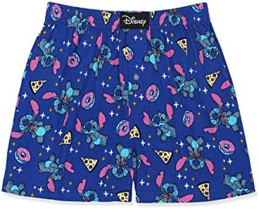 Disney Lilo & Stitch Mens Cotton Jersey Button Boxer Lounge