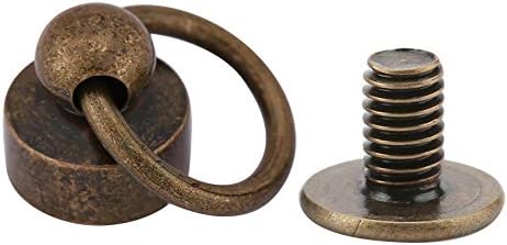Pacote de 20 conjuntos de bronze para a cabeça do botão de bronze, parafusos de couro rebetes de unhas, rebite de