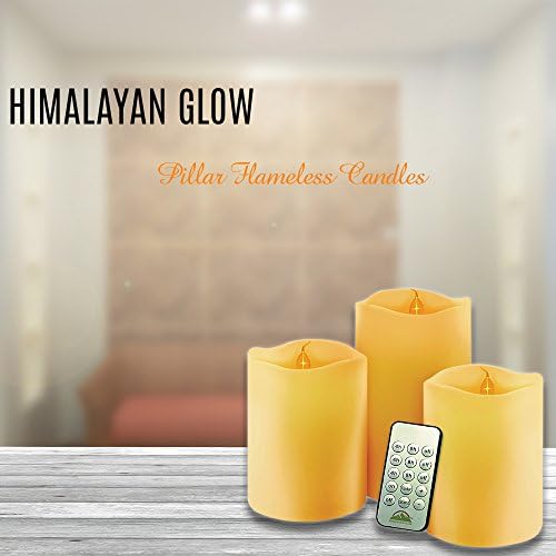 WBM HG1211 Himalaia Glow Pillar Candles sem chamas, marfim