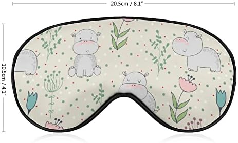 Máscara de sono de hipopótamos fofos tampas de máscara de olho macias e vendidas com cinta ajustável para homens mulheres