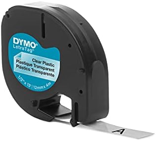 Fita de rotulagem DYMO LT para fabricantes de etiquetas Setratag, impressão preta em rótulos claros, rolos de 1/2 polegada x 13