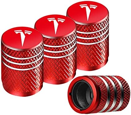 4 PCS Caps de haste de válvula de alumínio de alumínio de alumínio Substituição para para Tesla Modelo Y x S 3 ， Campa
