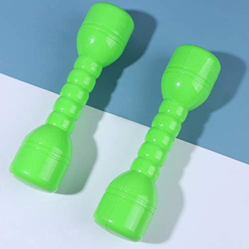 Besportble Toddler Toys 2Pairs Green Fitness Plastic of Barbells Phonic Toy Hand Crianças Tipo de jardim de infância Hortys Exercício