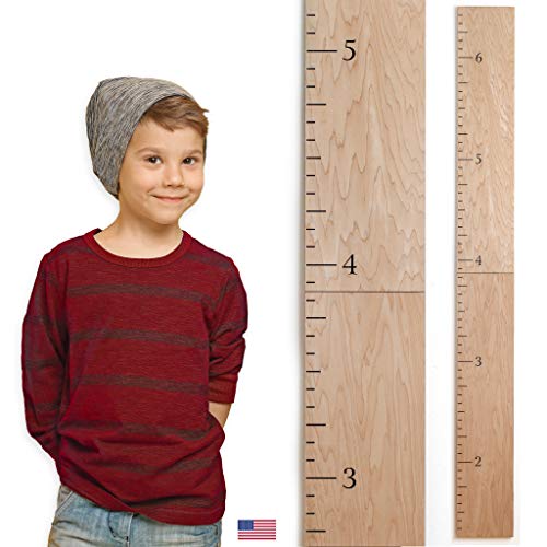 Cabeças de cabeceira de madeira de madeira para crianças, meninos e meninas - mapa de altura e medição de altura para parede