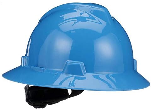 MSA V -Gard Full -Brim Hard -chapéu com suspensão - concha de polietileno, proteção superior ao impacto e tiras de coroa de