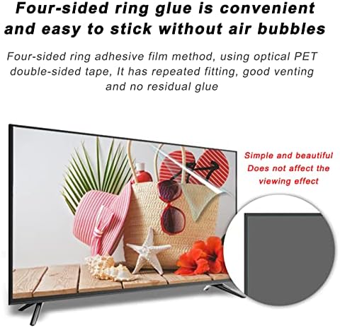 WSAH Ultra Clear TV Screen Protector, Bloqueio de filtro UV, Anti-Glare e Luz Azul, Filme Painel de Protetor de Tela Interior