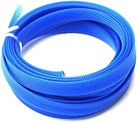 OTHMRO 5M/16,4FT PET PET Expandível a cabo de manga flexível de malha de fio flexível Blue