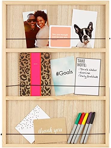 Gallery Solutions 18x24 Natural Wood Diered Collage Memo Board Wall Organizer
