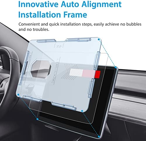 Protetor de tela de vidro de seda mobdik compatível com a tela sensível ao toque do Tesla Modelo 3 / Y de controle