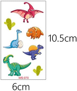 Kit de caixa de luz ousada Kids Adesivos Dinossauros à prova d'água e adesivos de desenho animado Tattoo