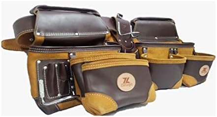 Zeluga ZL112TB Conjunto de bolsas de moldura de couro para serviço pesado, marrom