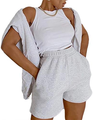 GOOCheer Womens Workout Shorts Casual Summer String Swort Shorts elásticos de cintura alta com bolsos
