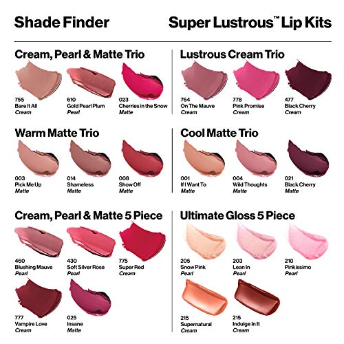 Lip Gloss Set por Revlon, conjunto de presentes de 5 peças super lustrosos, acabamentos não pegados, altos brilho, creme e pérola,