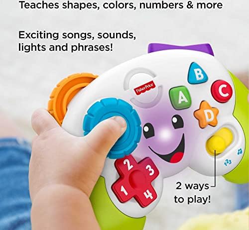 Fisher-Price Rish & Learn Baby Electronic Toy, Game & Learn Controller Finque videogame com luzes e música por idades 6 meses+