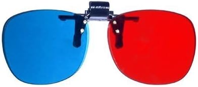 Clipe 3D azul vermelho/ciano anaglyfo em óculos - jogos, impressão de filme