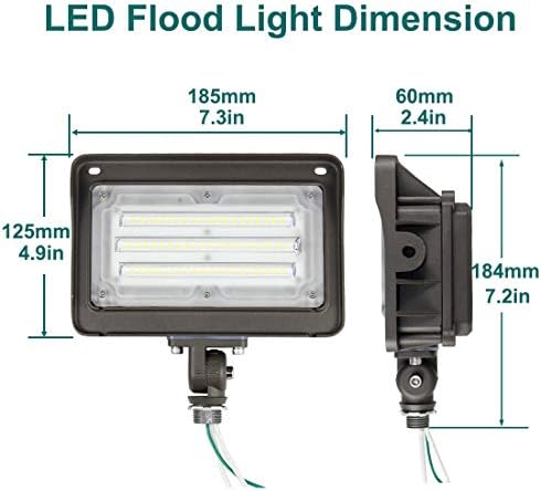 Kadision LED Light Light Outdoor com entardecer para o amanhecer PhotoCell, 50W 6500lm IP65 Impermeável à prova d'água Luzes de