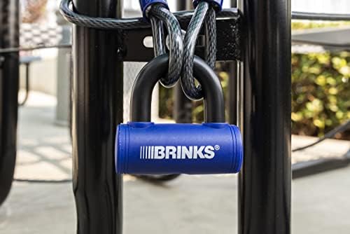 Brinks - 3 7/8 ”Mini -bar de barra U - Lock de bicicleta resistente ao clima e picareta, azul