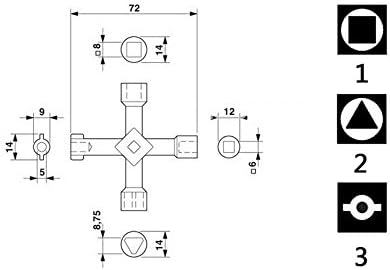 Chave de ferramentas multi -ferramentas de encanadores Radiator de caixa elétrica de 4 vias do medidor de gás