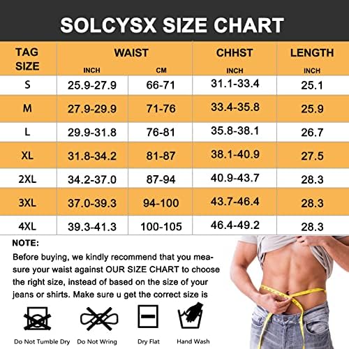 Camisa de compressão de Solcysx Men para a tanque de emagrecimento corporal Shaper apertado de camiseta de camiseta