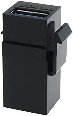 DGZZI USB 3.0 Keystone Jack inserir preto USB aos adaptadores USB fêmea a fêmea conector, 180 graus Couplador feminino Insira a