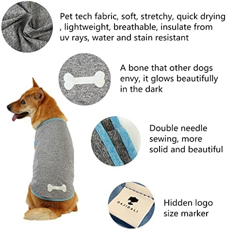 Camisa de cachorro e gato dajidali em tecido tecnológico com estampa luminosa, roupas de estimação para cães grandes,