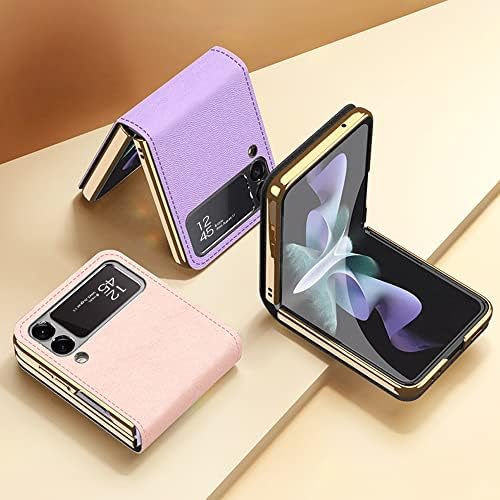 DooToo para Samsung Galaxy Z Flip 3 Case Couro magnético com revestimento Crystal Crystal Crystal Creca com tudo inclusivo Flip