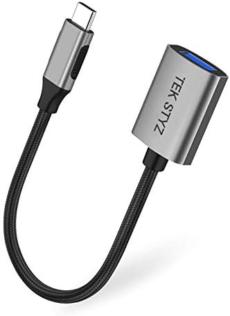 TEK STYZ USB-C USB 3.0 Adaptador compatível com Motorola Moto Z4 OTG Tipo-C/PD Male USB 3.0 conversor feminino.