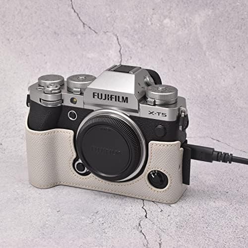 Case de proteção Muziri Kinokoo compatível com Fuji XT5/X -T5 Câmera - Câmera de Câmara Mágura Couro PU com correia de mão - Conjunto
