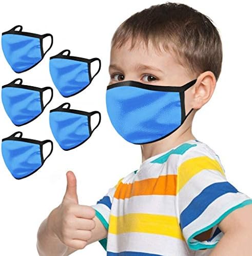 Penate 5pcs de máscaras de cor sólidas infantis face reutilizável c-overing washable face bandanas-navio dos EUA