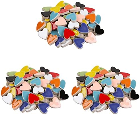 Kits de DIY de Sewacc 3pcs Mosaico de cerâmica Tilhas de mosaico amam peças de mosaico de coração para artesanato de bricolage de