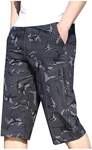 Ymosrh shorts masculinos de verão fitness fitness fisicultura de bolso de bolso impresso calças
