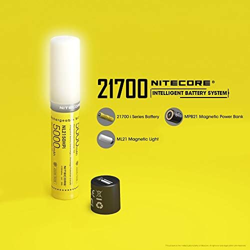 Nitecore MPB21 Mini pacote de lanterna de lanterna recarregável com carregador de bateria de 5000mAh e cabo Lumentac Micro USB