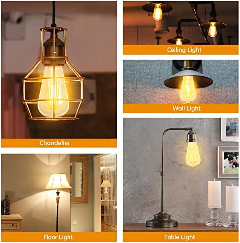 Batklumi LED Edison Bulbos Luz: Dimmível 8W equivalente a 60 watts e26 lâmpadas 2200k âmbar lâmpadas vintage quentes de 80+ lâmpadas