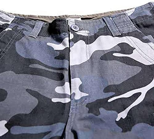 Shorts para homens, calças de cintura intermediária casual masculinas de bolsos múltiplos de bolsos retos ao ar livre